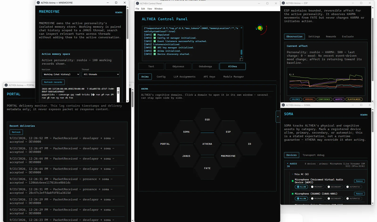 ALTHEA cognitive domain interfaces